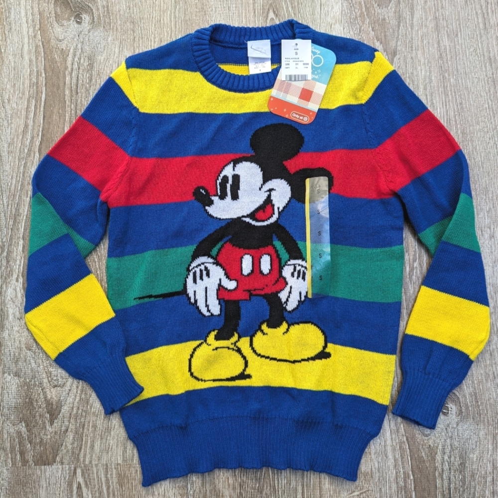 NWT Disney 100 Anniversary Retro Mickey Mouse Sweater Size Boys Small